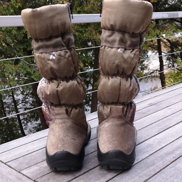 Ecco leather and fabric patterned winter boots - Picture 8 of 14